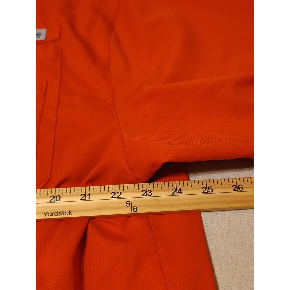 Columbia PFG Mens XL Orange Short Sleeve Fishing Shirt Omni-Shade Ripstop Vent - Picture 4 of 9